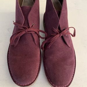 Clarks Bushacre 2 Suede Wine Chukka Boot